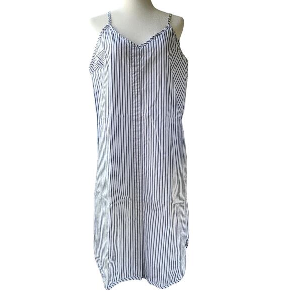 Sandro Paris Womens Dress Large Isabelle Floral Lace Mini Blue White Stripe EUC - Picture 12 of 15